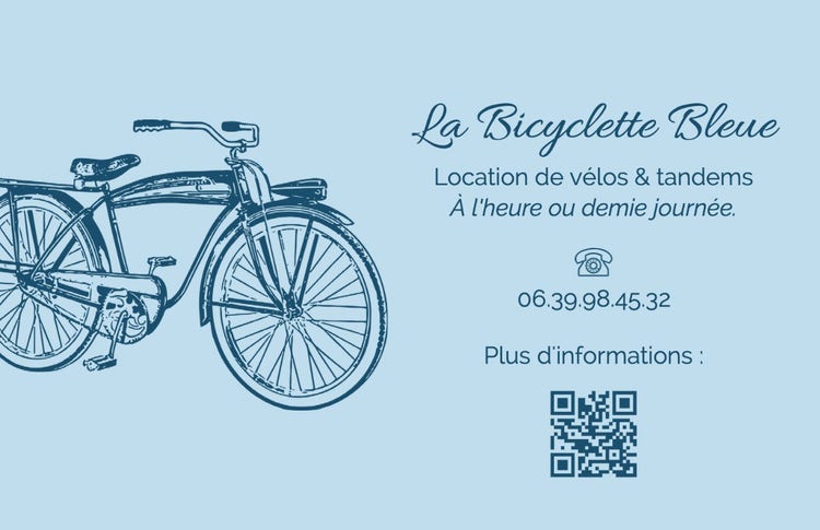 Blue Monochrome Bike Rental Business Card