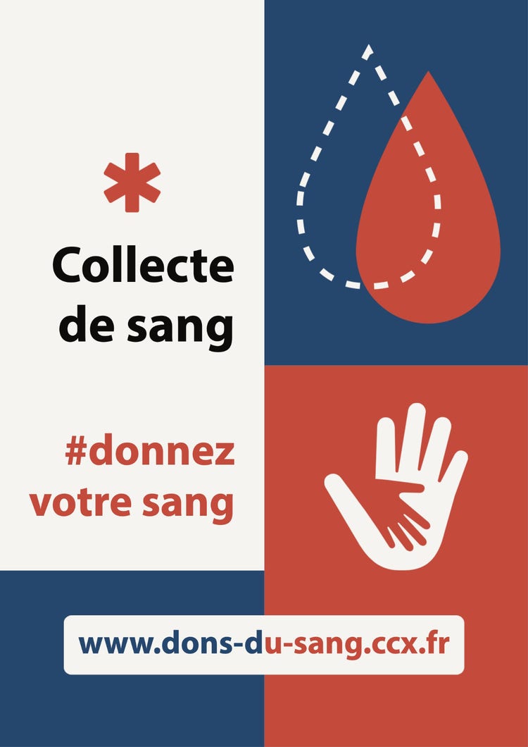 Blue and Red Blood Donations Poster A3