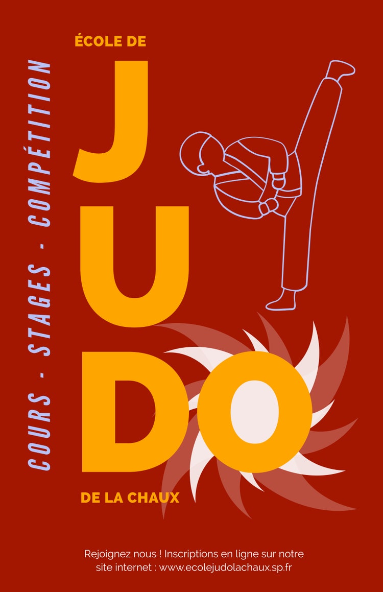 Red Judo School Poster