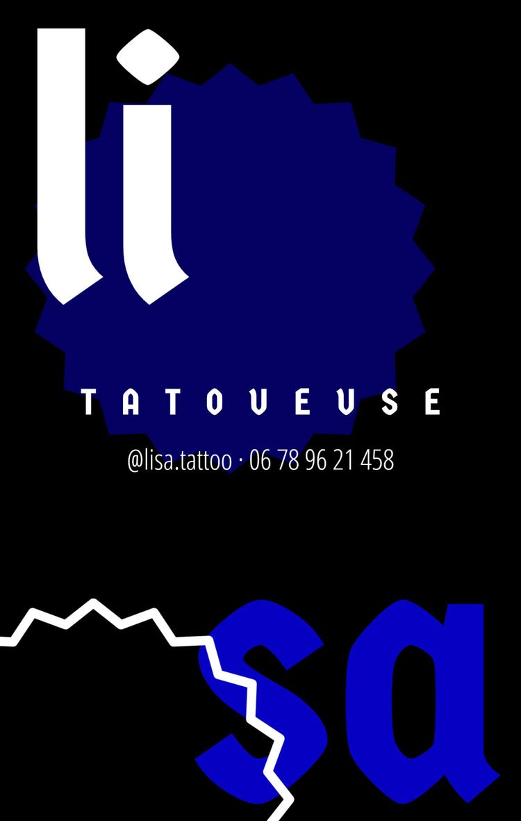 Dark Blue Gothic Lettering Tatoo Artist Business Card