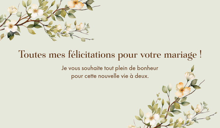 Messages pour cartes de vœux de mariage personnalisées