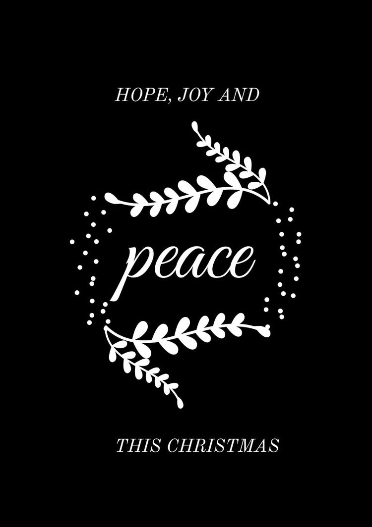Black And White Simple Merry Christmas Card