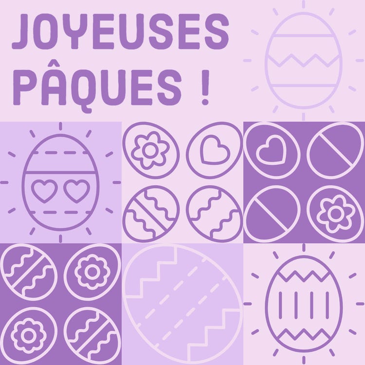 purple illustrated easter wishes instagram square post
