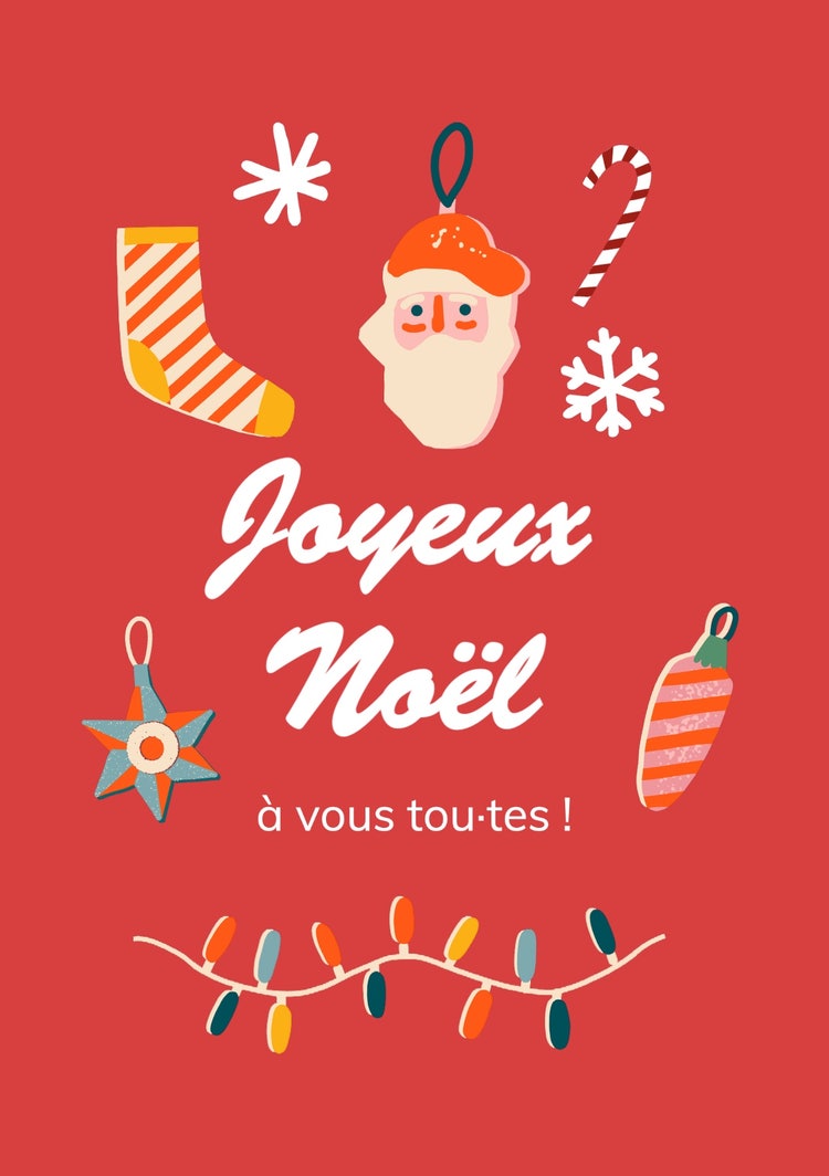 Red Creative Happy Christmas Card