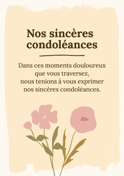 carte de condoleances