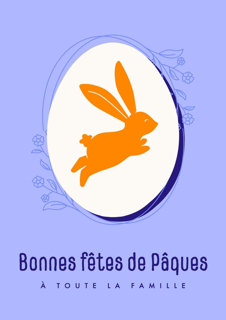 Blue and orange easter wishes card