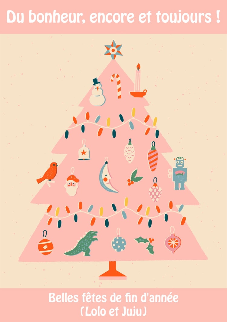 Pink Creative Christmas Card