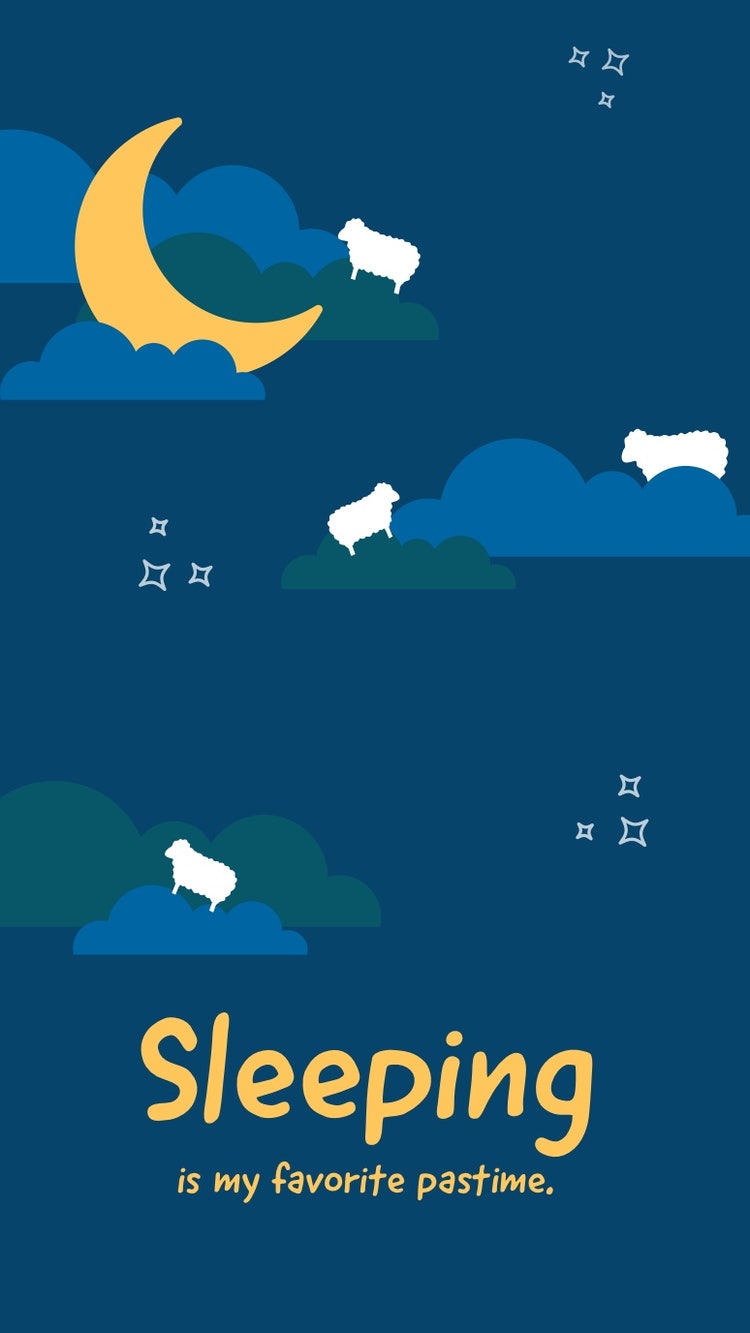 Sheep and Night Sky Illustration Sleeping Sentence Instagram Story