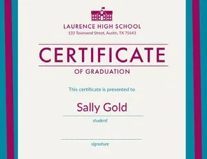 Red and Blue High School Graduation Certificate Certificate