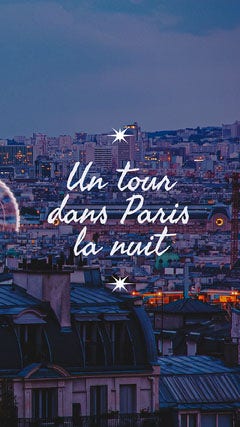 Paris by night Instagram story