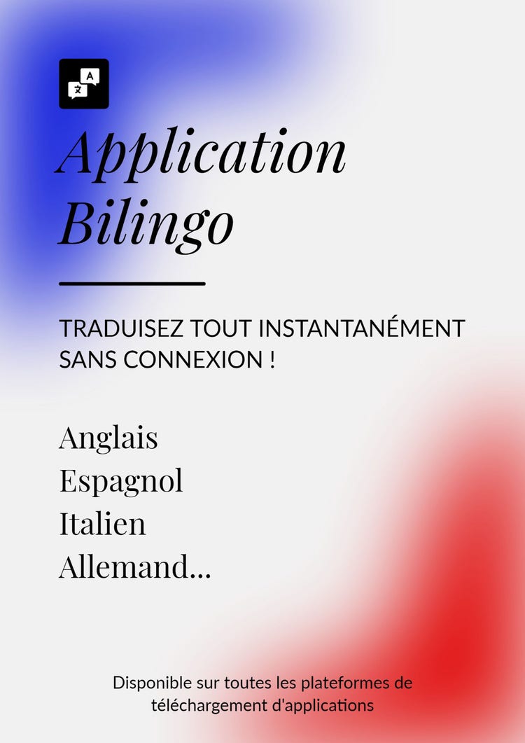 Blue White Red Translator App Flyer