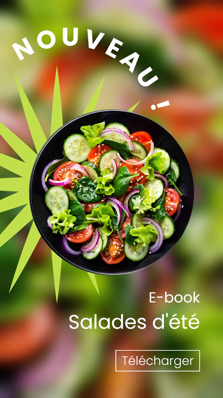 Colorful Blurry E-Book Salad Recipes Facebook Story