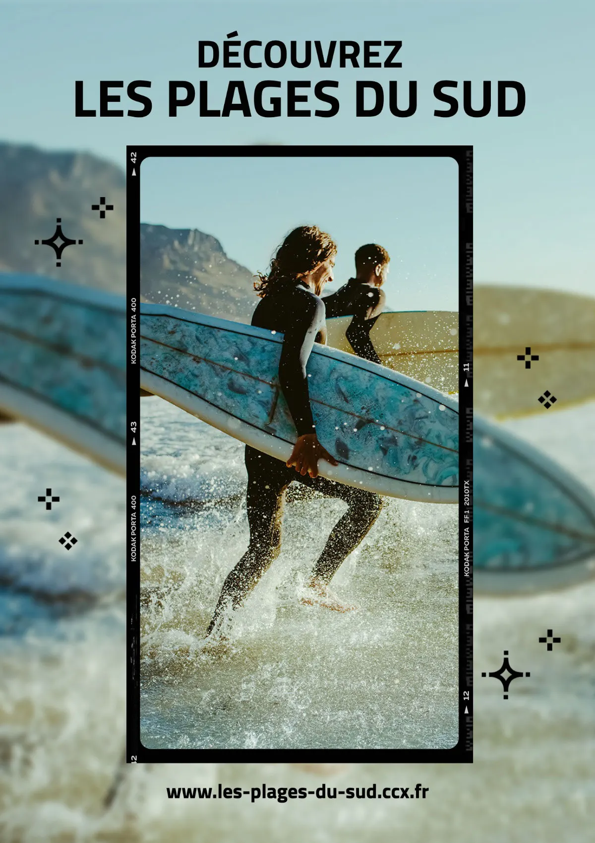 Black frame Surf background blur Flyer