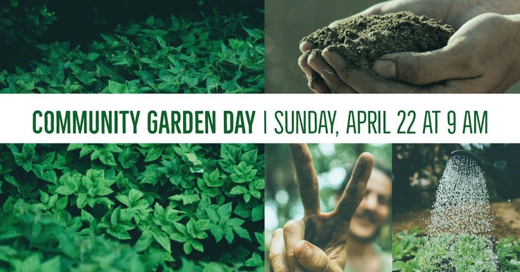 Community Garden Day Facebook Event Cover with Collage