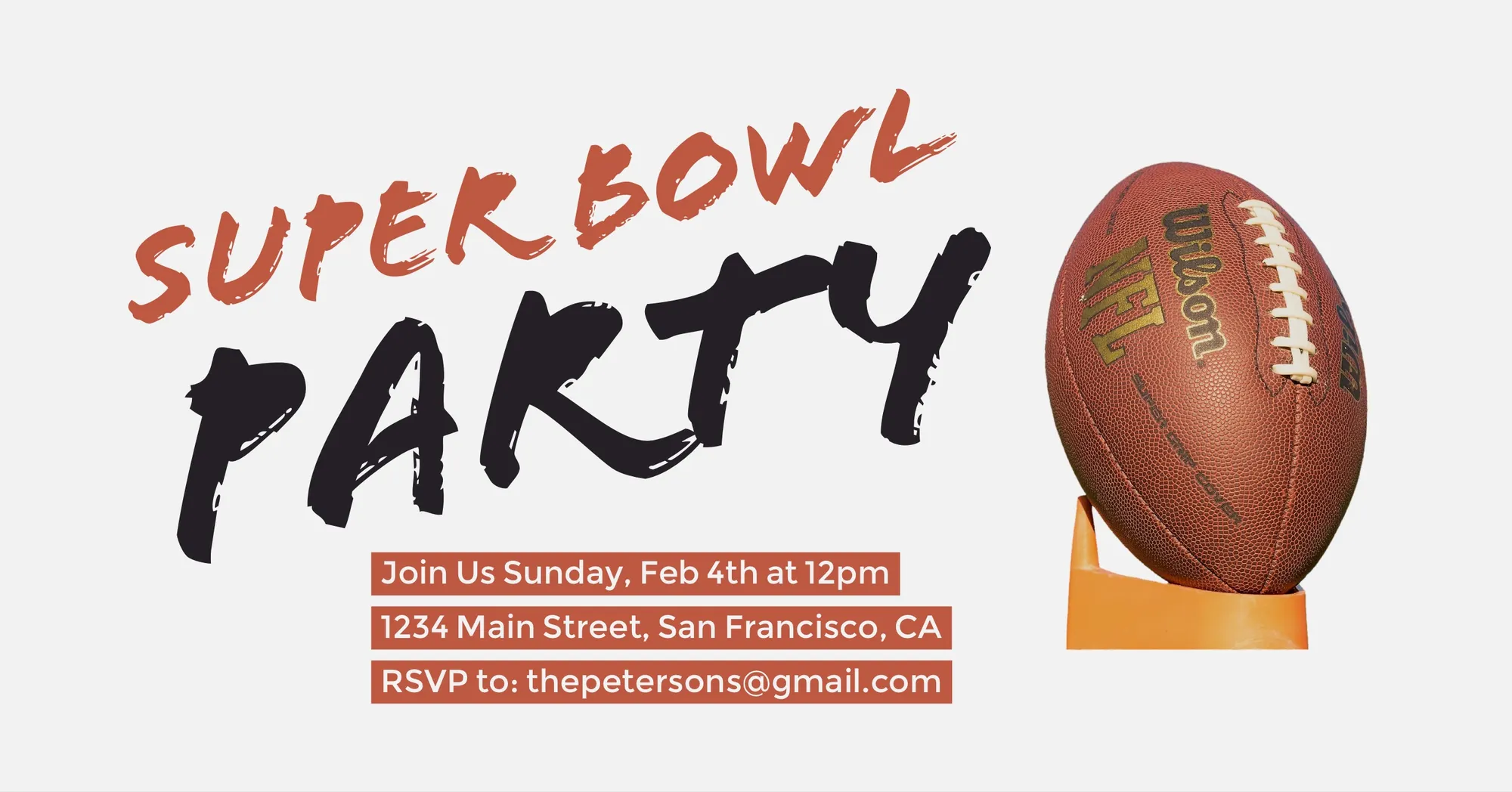 Super Bowl Party Facebook Event Cover with Football