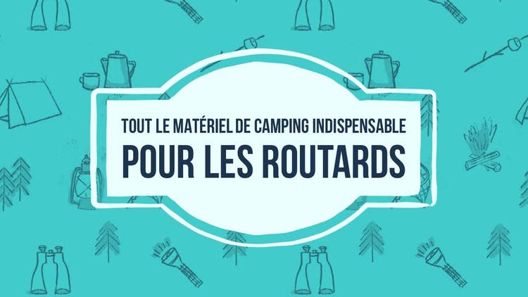 Teal camping pattern banner