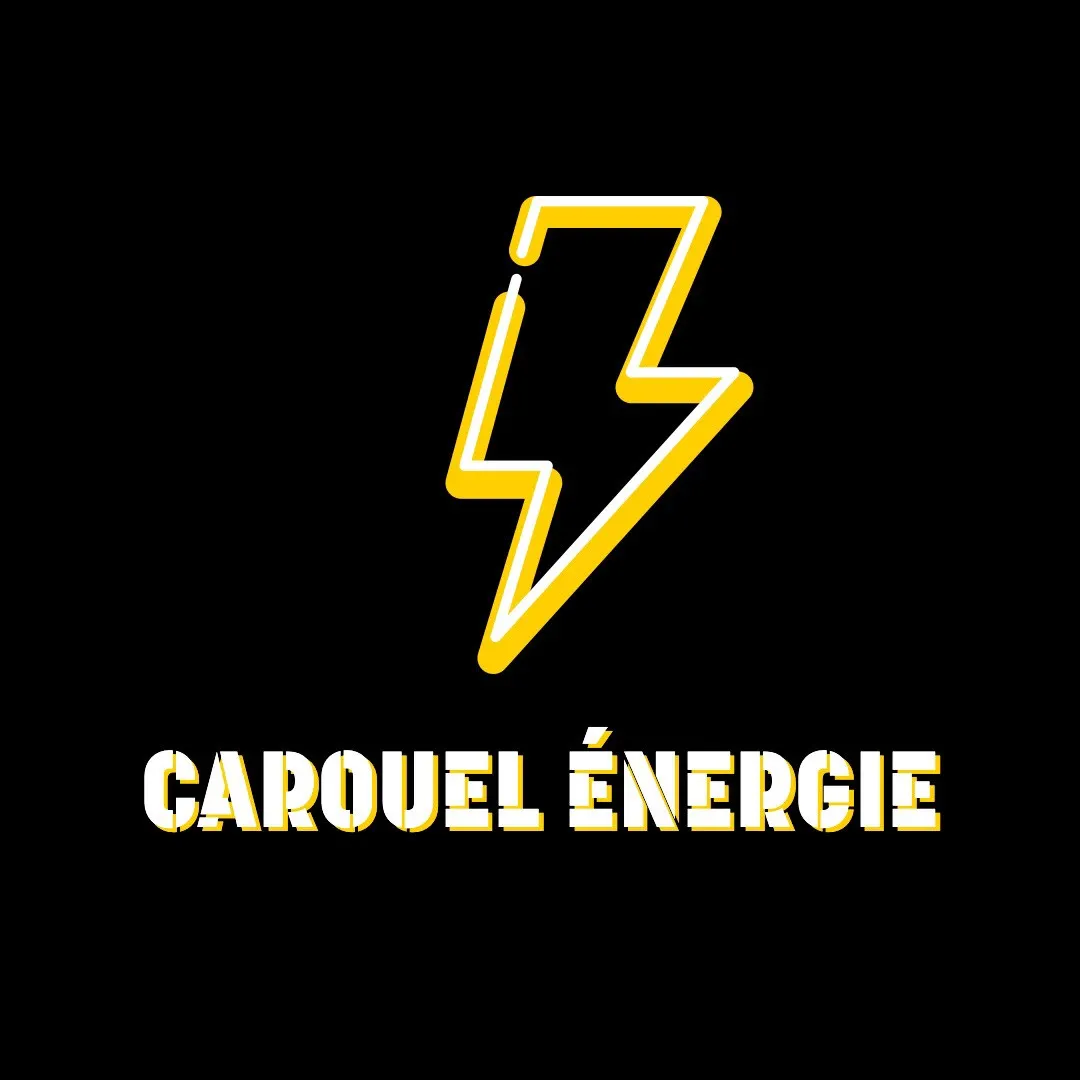 Black Yellow Lightning Bolt Energy Logo Square 