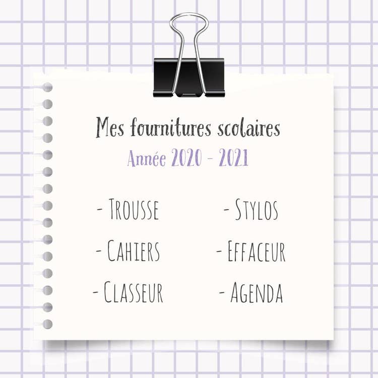 Purple Notepad School Supplies Instagram Square