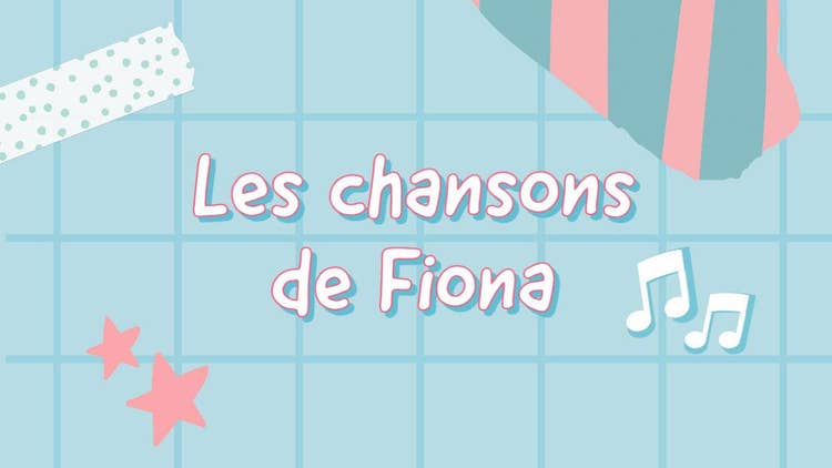 Pink and Blue Les Chansons de Fiona Youtube Channel Art