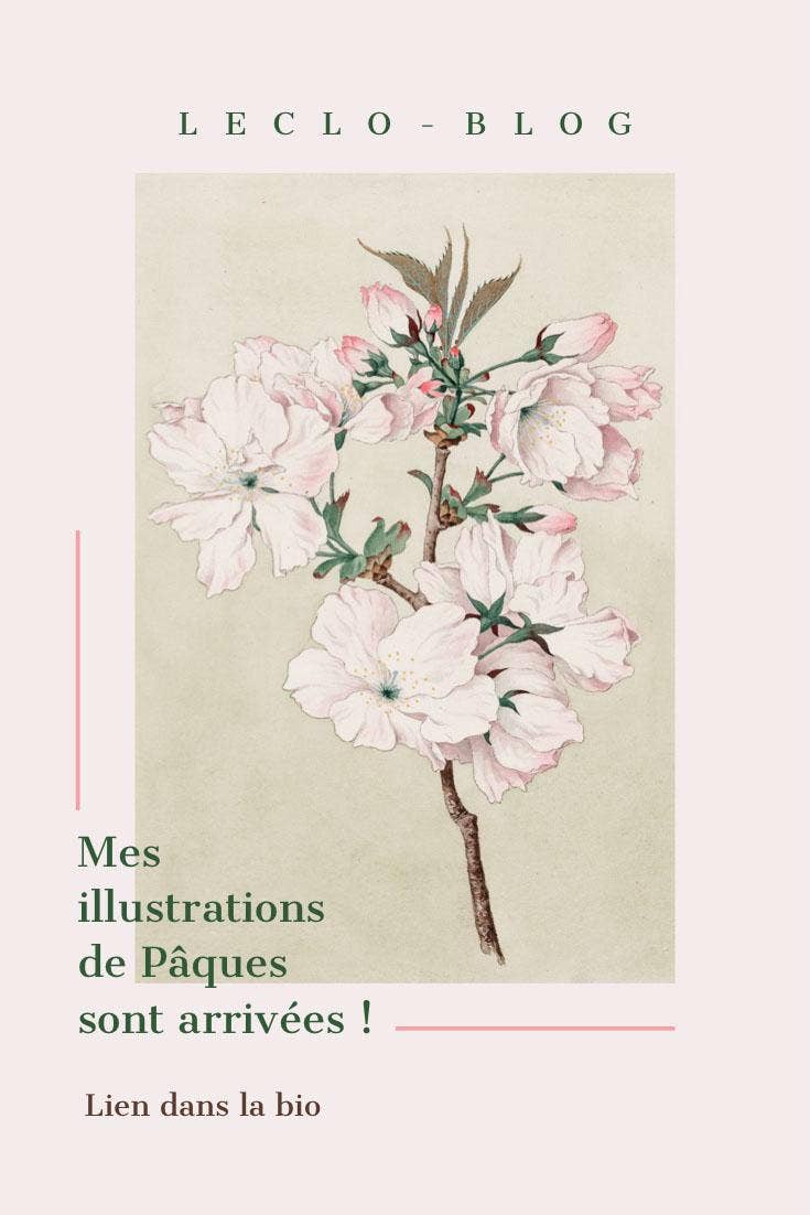 Pink Floral Easter Illustration Pinterest Post
