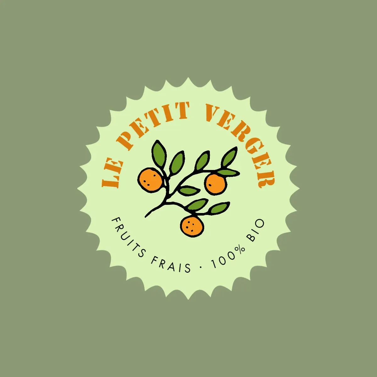 Green And Orange Fruit Logo