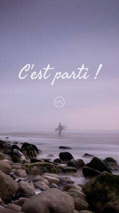 Purple Surfer Beach Let’s Go Instagram Story