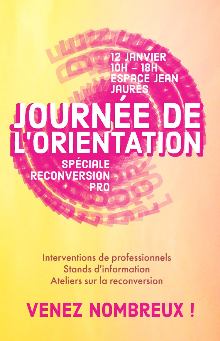 Yellow and Pink Circle Orientation Day Poster