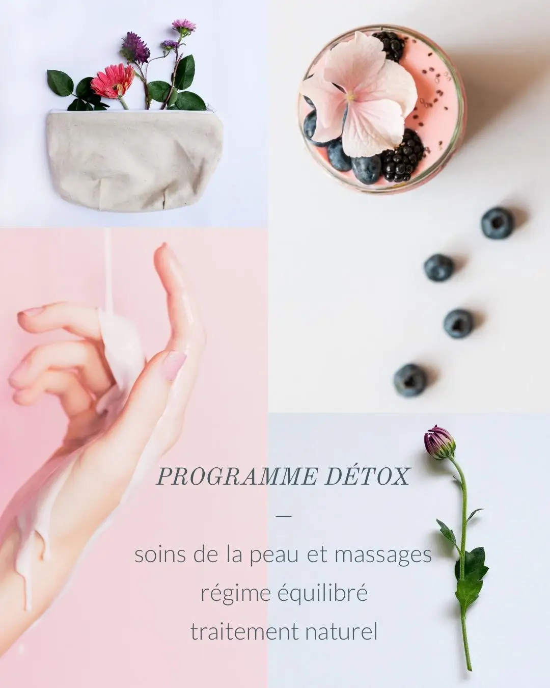 Soft tones flowers and fruits detox program Instagram portrait