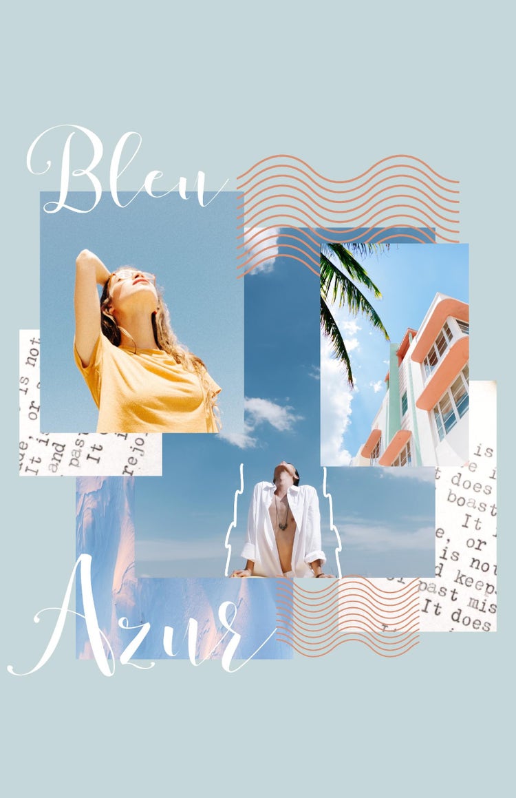 Blue Sea Collage Poster