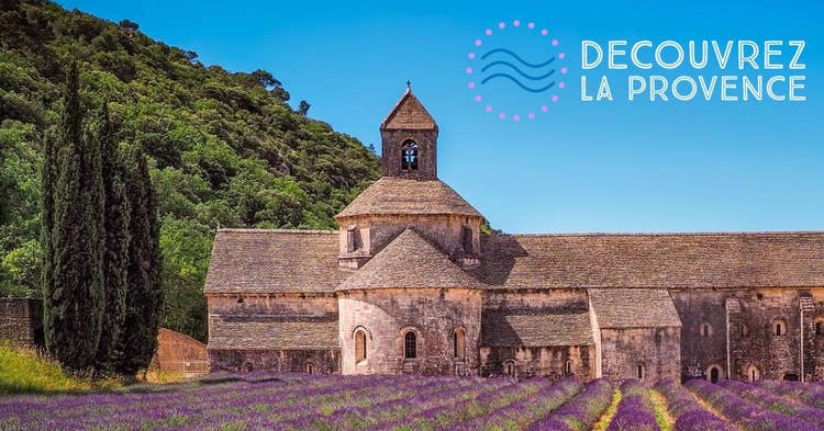 Lavender and green Provence church banner