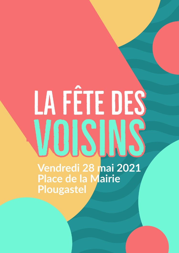 Multicolour Shapes Neighbours Party Poster