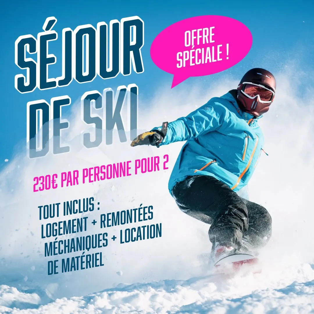 Blue And Pink Ski Trip Special Offer Instagram Square