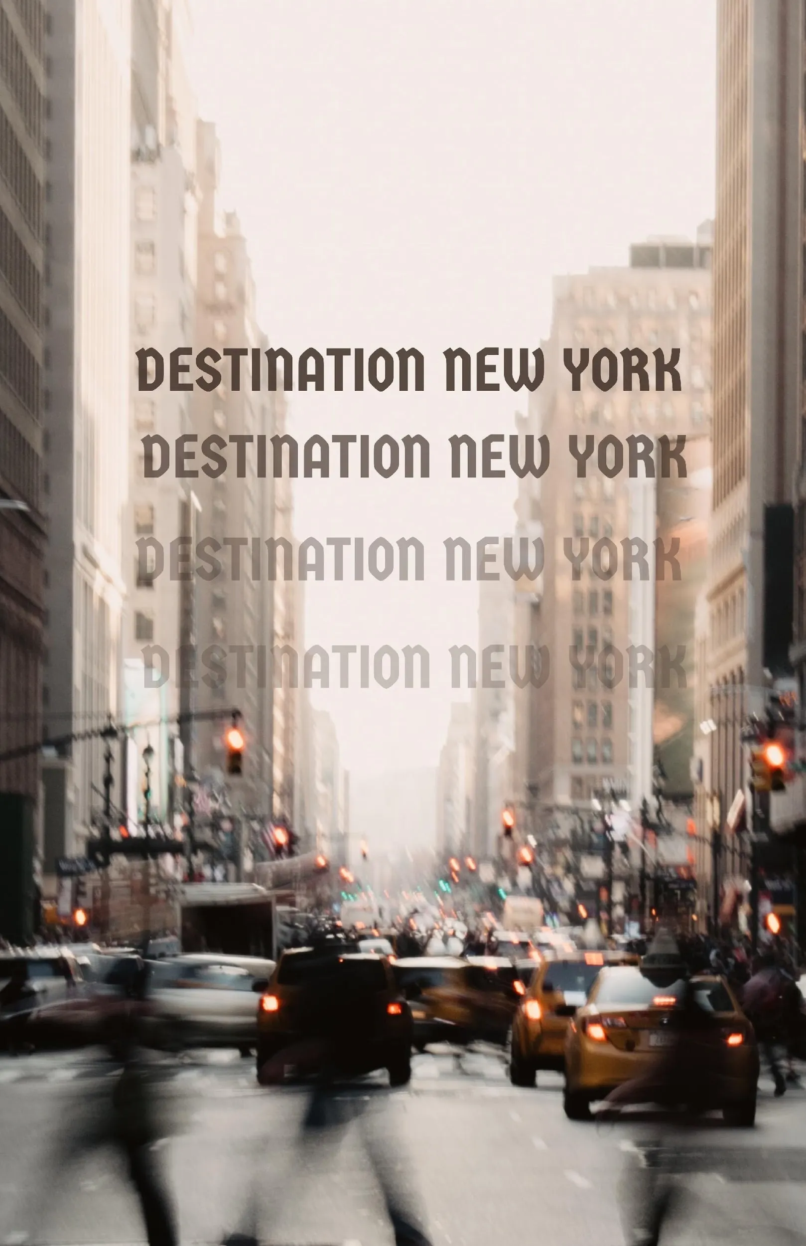 Grey and cream Destination New York Poster