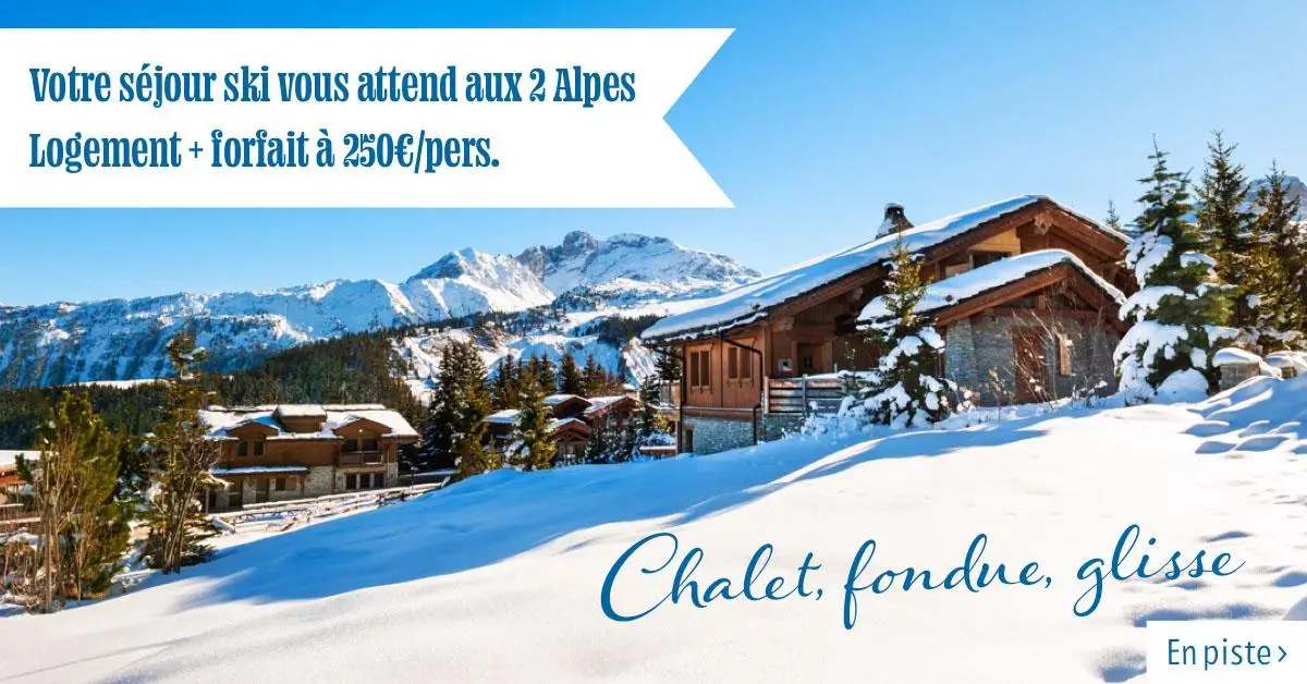 White and blue ski trip offer Facebook post