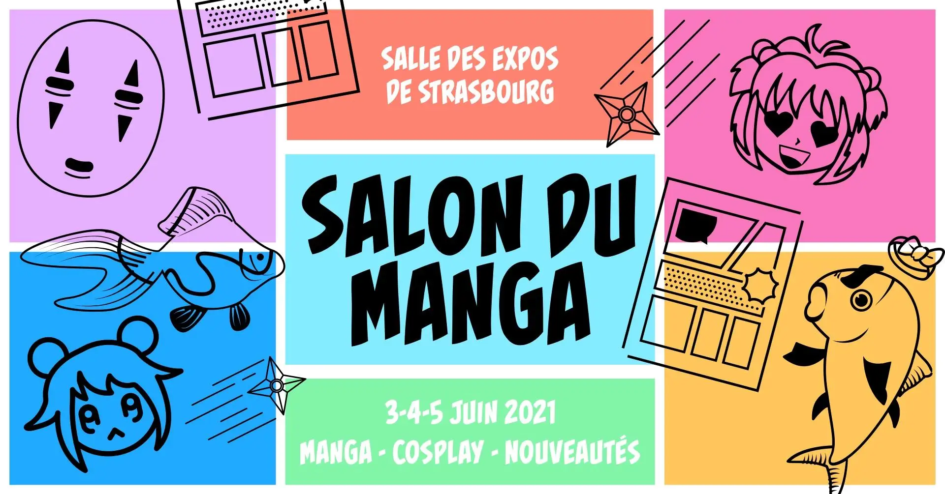 Multicolour Manga Fair Facebook Event Banner