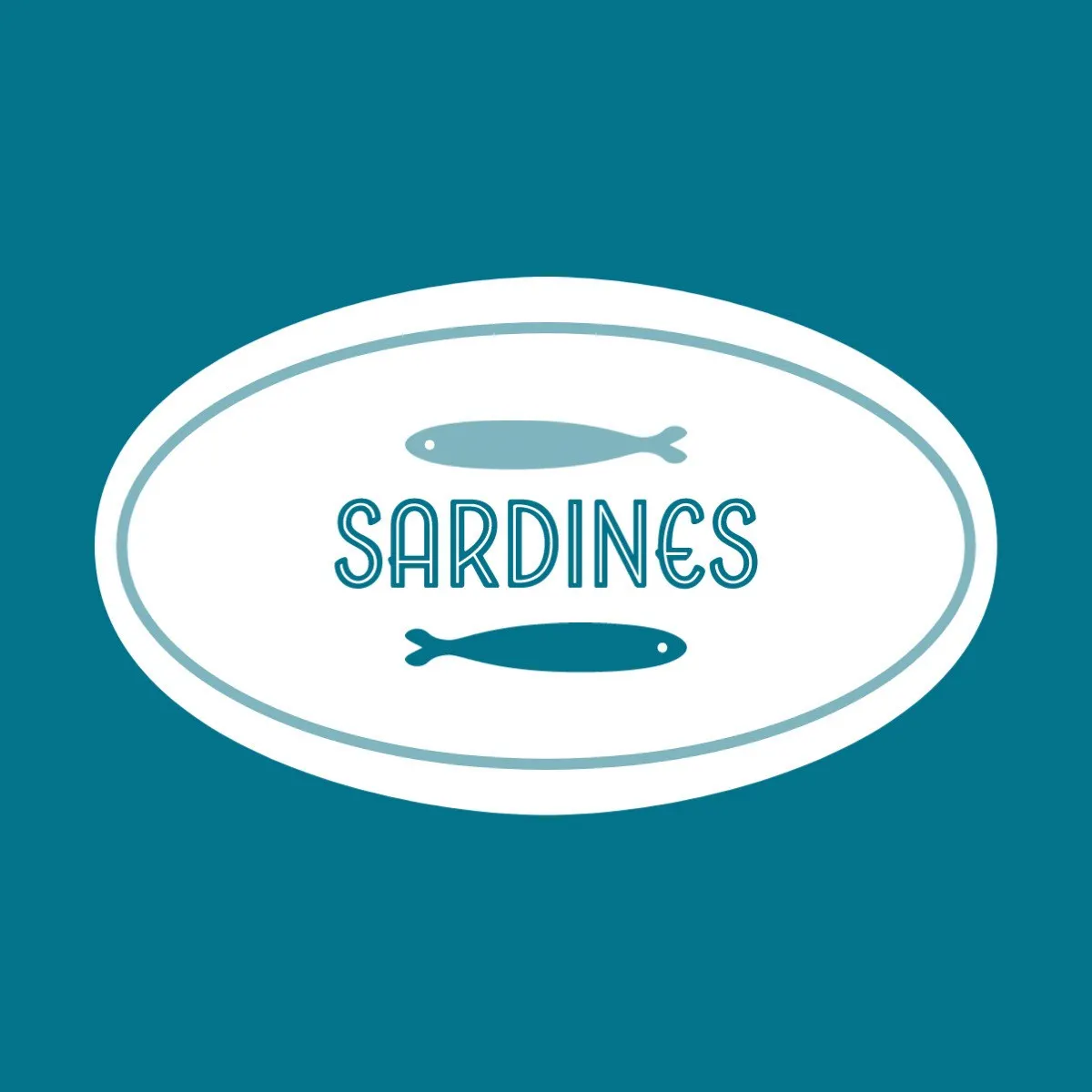 Blue And White Oval Sardines Logo