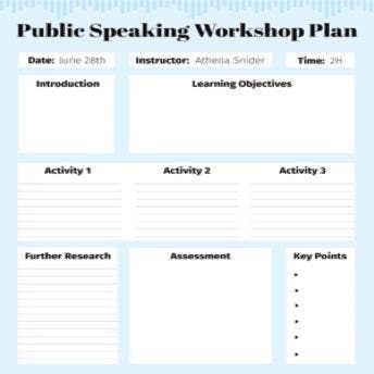 Blue & Black Sound Wave Public Speaking Workshop Planner