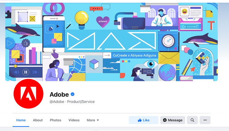 Example image showing the Adobe corporate Facebook banner.