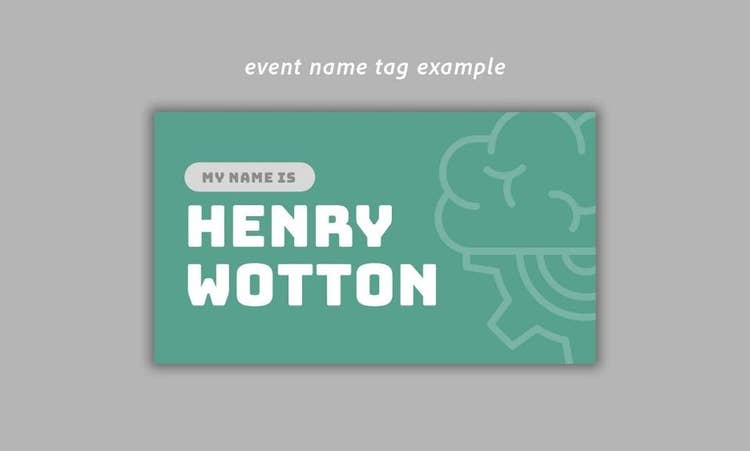 Event name tag example