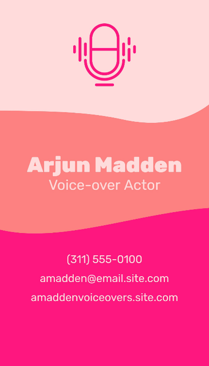 Pink Microphone Business Card