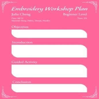 Pink Embroidery Lesson Planner
