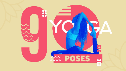 "90 Yoga Poses" YouTube channel art with a person in a blue filter doing a yoga pose