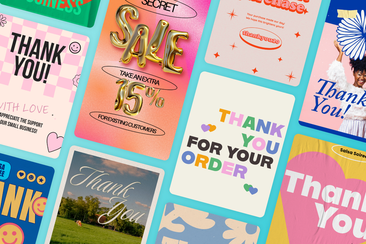 How to build customer loyalty header image featuring Adobe Express templates over a blue background