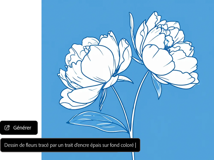 Dessin de fleurs aux traits fins généré par IA