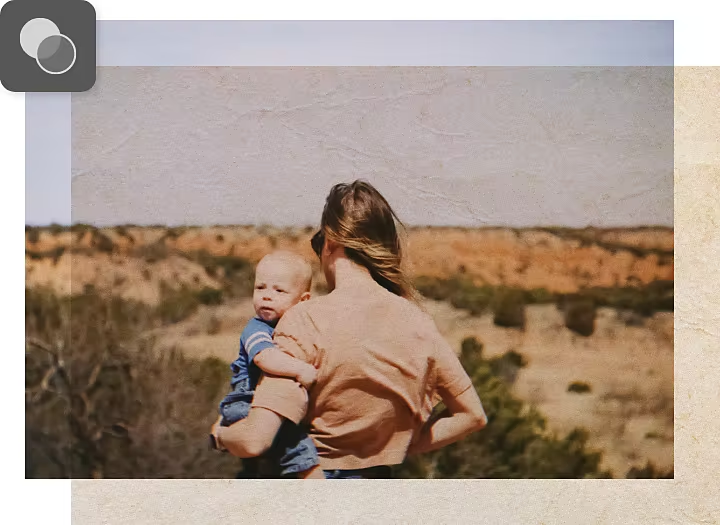 Photo d’un paysage naturel avec superposition d’une texture papier