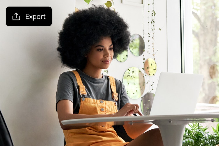 young professional reviewing French to English translation in the AI audio translation tool