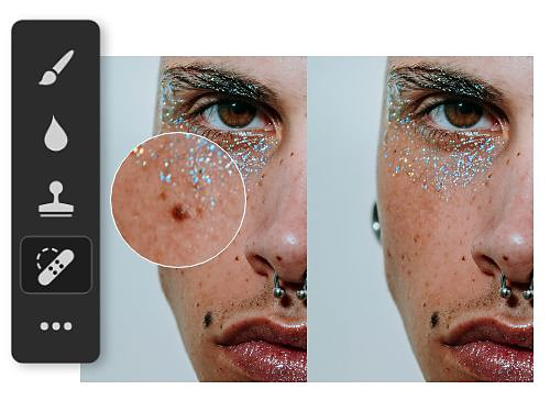 Use the Spot Healing Brush tool to edit photos in Photoshop, Picture