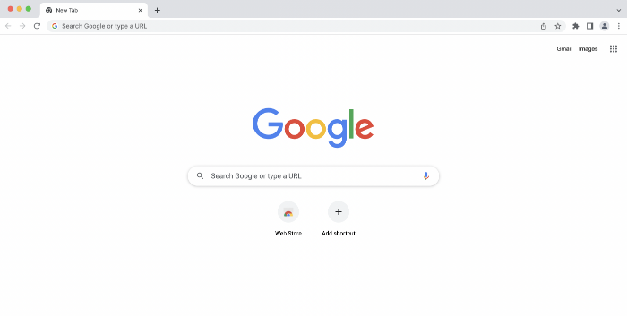 The Google search bar in Chrome