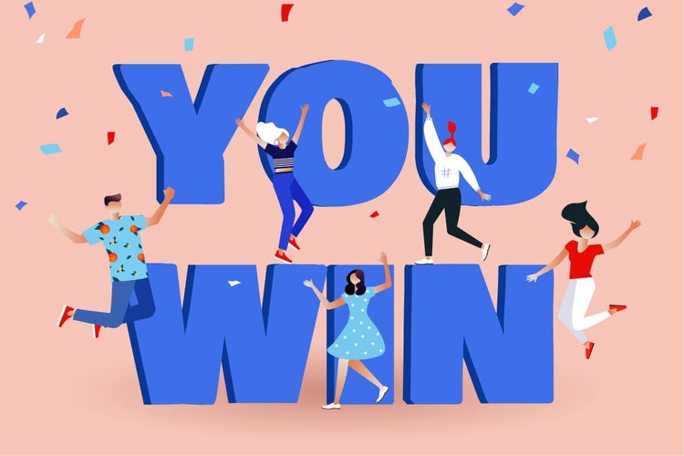 Vaskos betűkkel írt YOU WIN felirat