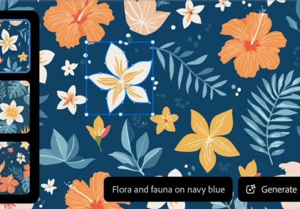 pattern of flowers and leaves